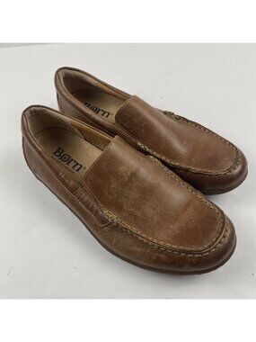 Born Marcel Driving Moc Loafer Shoe Men’s 9M Brown Leather Slip On